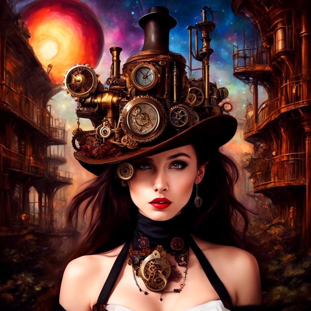 Steampunk Surrealism in Alcohol Ink and Oil Paint