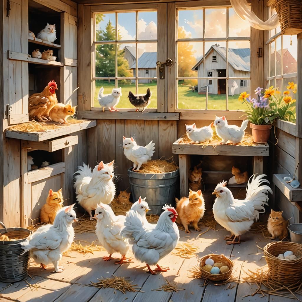 Kittens Hatching: A Whimsical Watercolor Scene