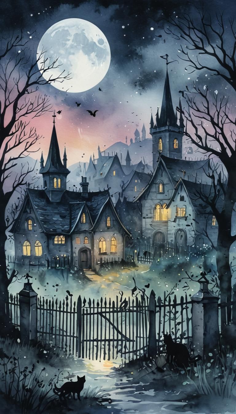 funny two cartoon March cats near the fence in the village i...