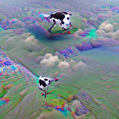 Flying Cow: 8K 3D Render
