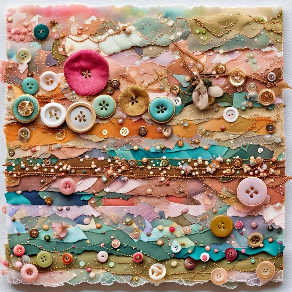 Colorful Mixed Media Collage Journal Page in 8k