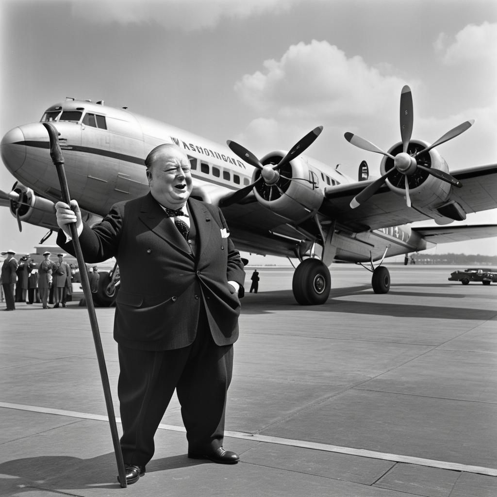 Winston Churchill Dances at 1942 DC Airport