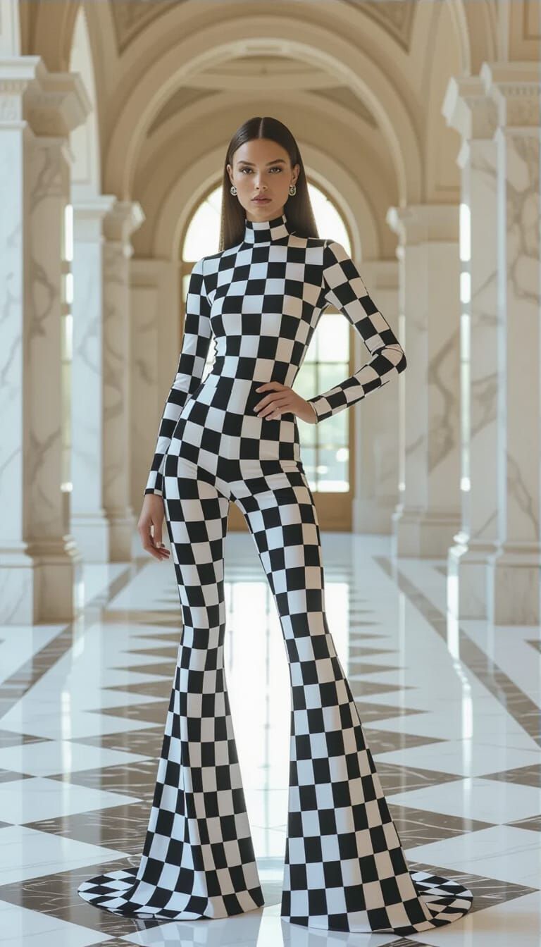Checkered Bodysuit: Hyperrealistic Fashion in Fine Art Museu...