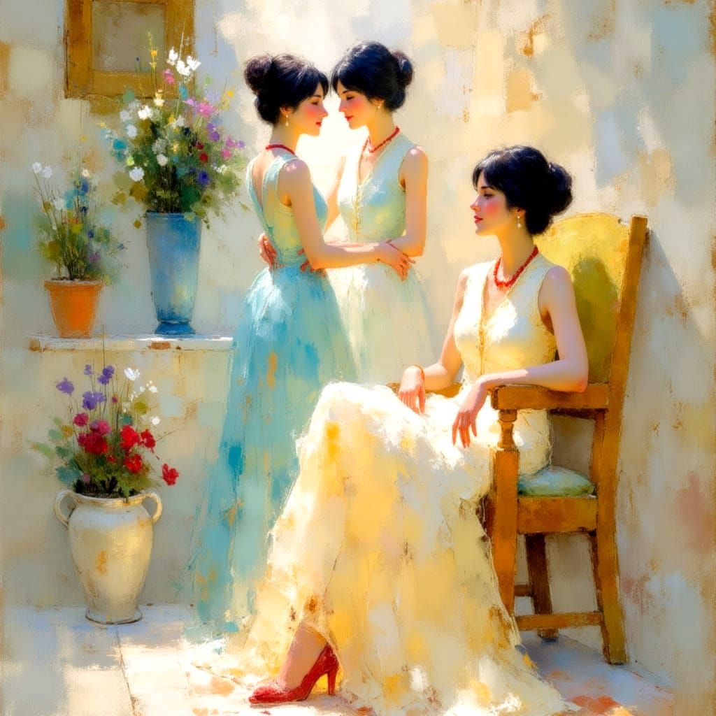 Woman Dancing with Someone Else in a Bittersweet Impressioni...