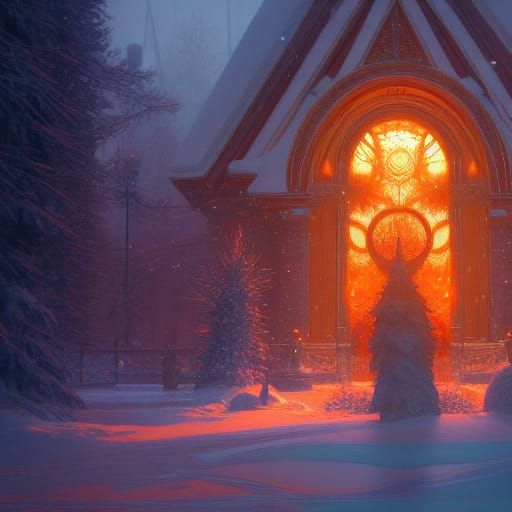 Epic Winter Wonderland Digital Painting