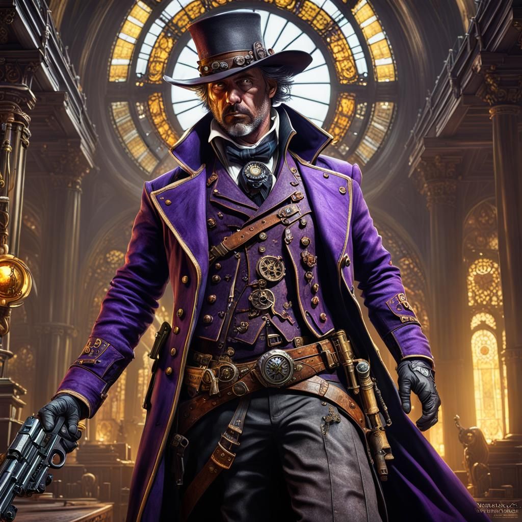 Steampunk Gunslinger CEO in Dark Fantasy Style