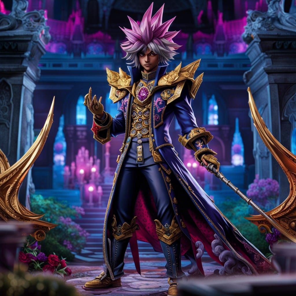 Psychotic Rococo Gothic Yami Yugi in Graveyard