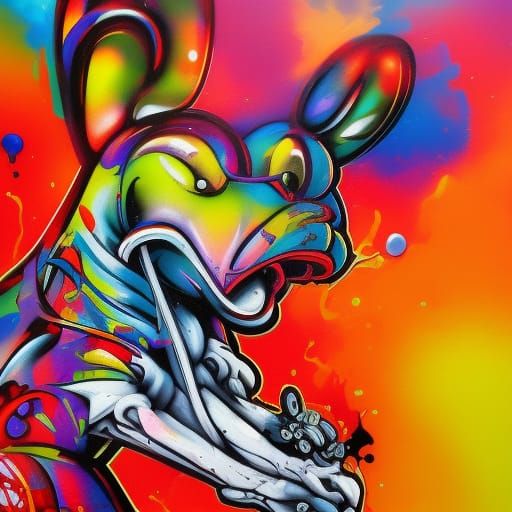 Aries Symbol in Graffiti Splash Art