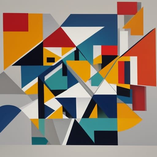 Elegant Hermès Kelly Handbag in Vibrant Cubist Style