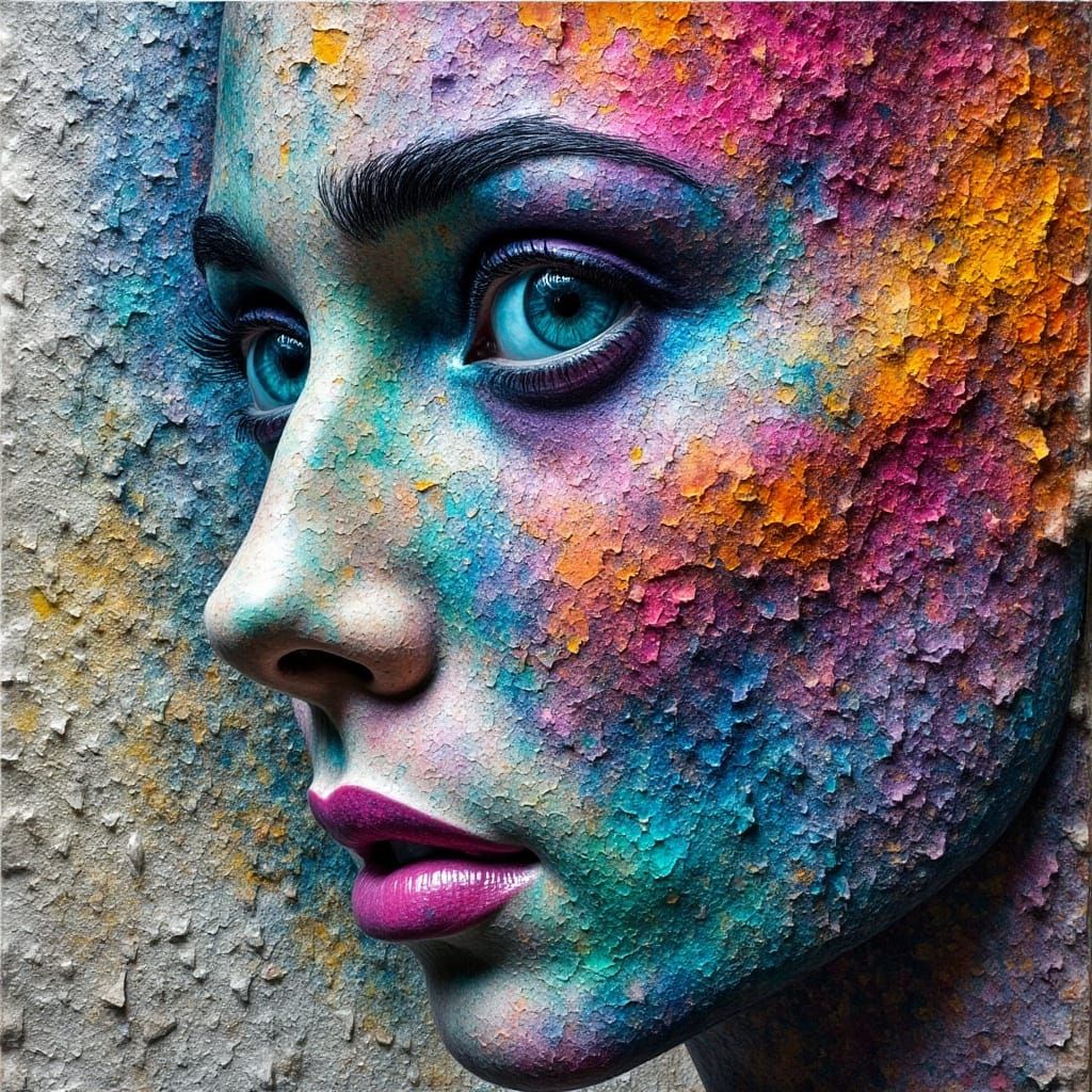 Bold Abstract Art Layered Tissue and Magazine Paper