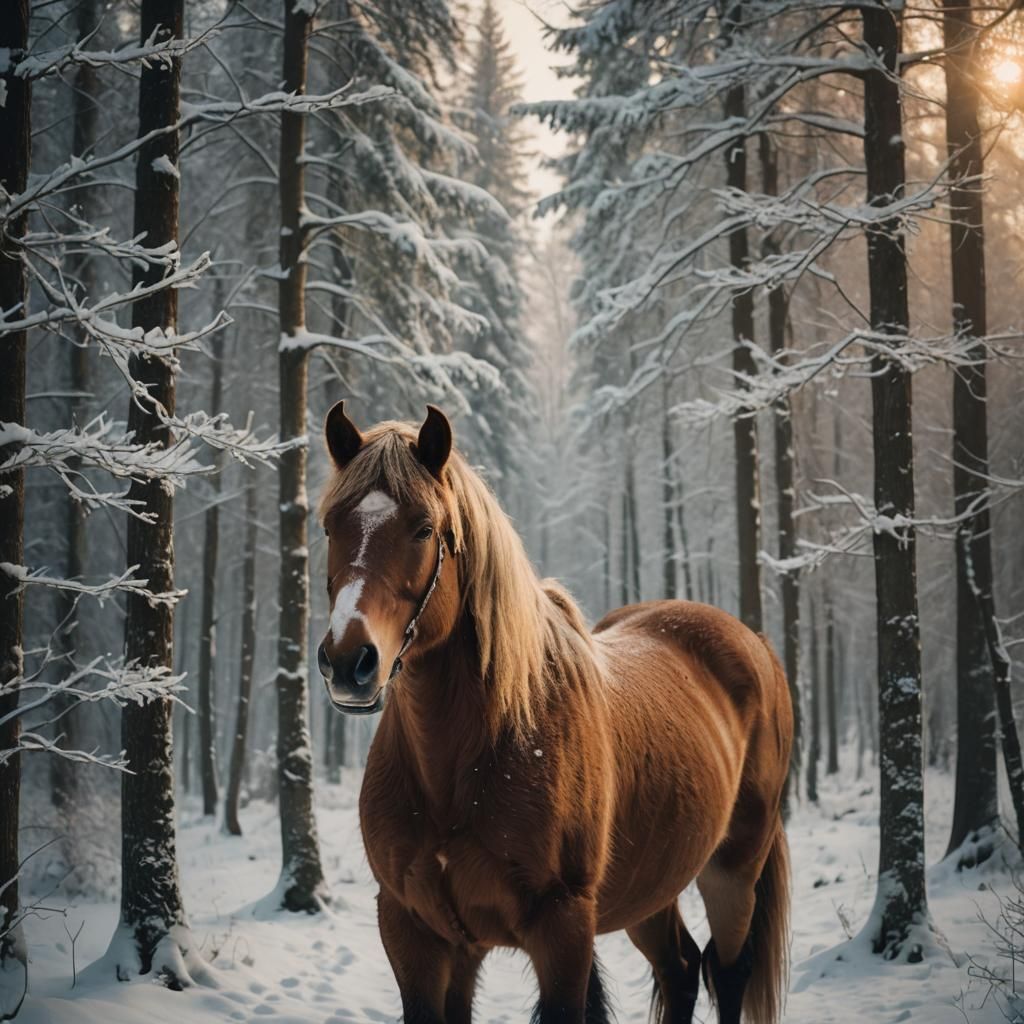 Centaur in Narnia Winter Forest, Cinematic Still