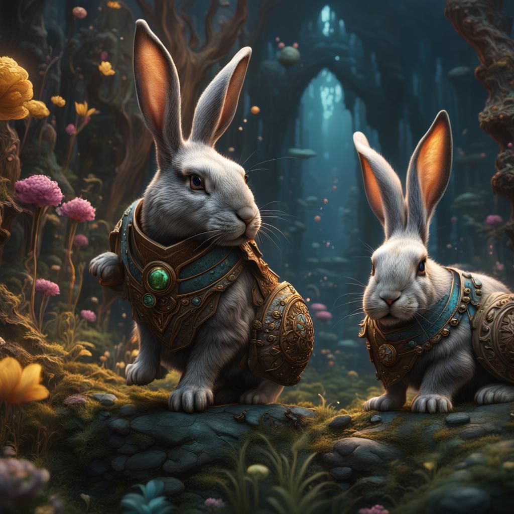 Fantastical Bunnies in Detailed Matte Painting