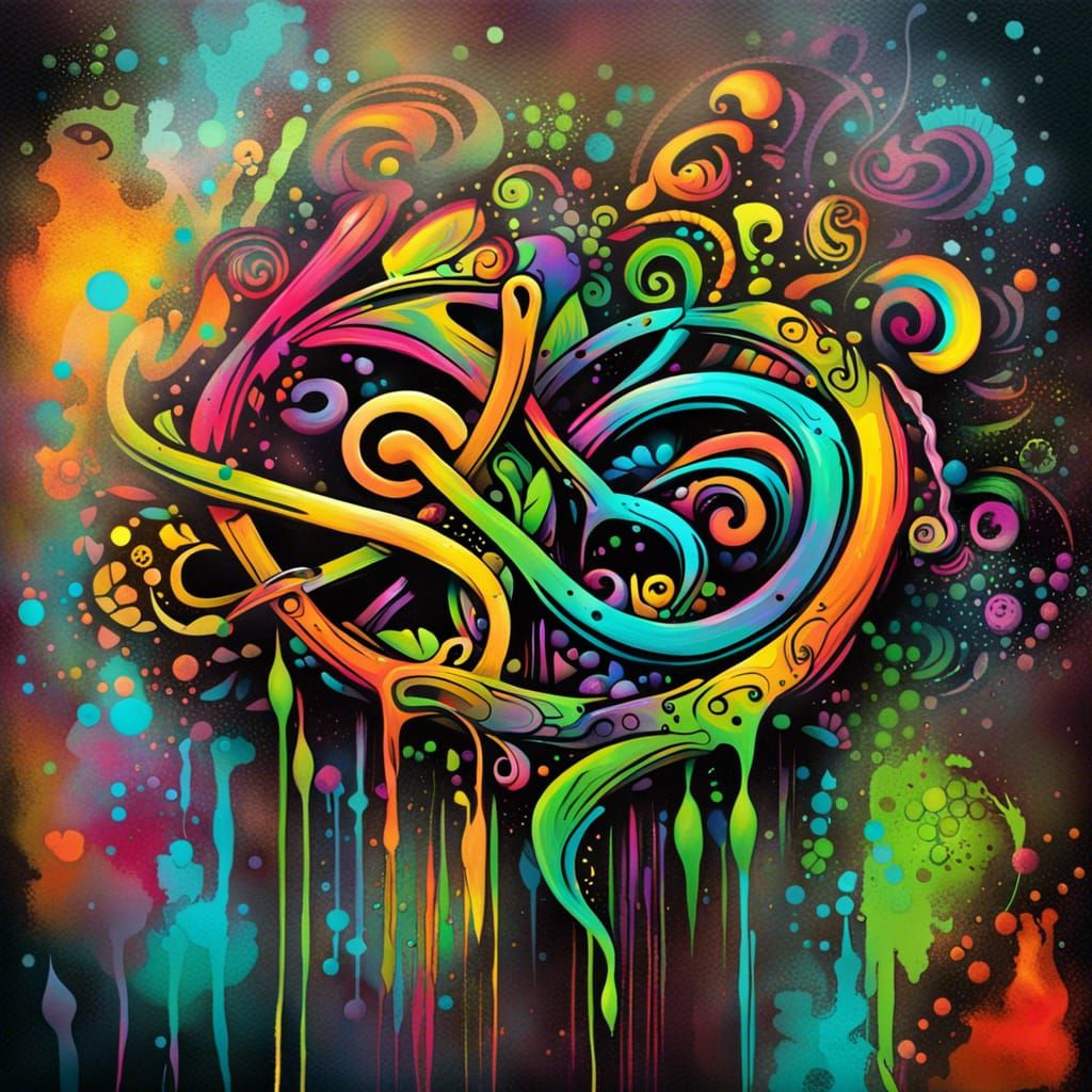 Colorful Celtic Triskelia Graffiti Street Art