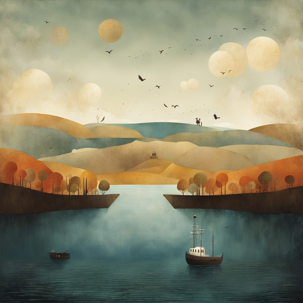 A Minimalist Landscape with a Fallen Figure