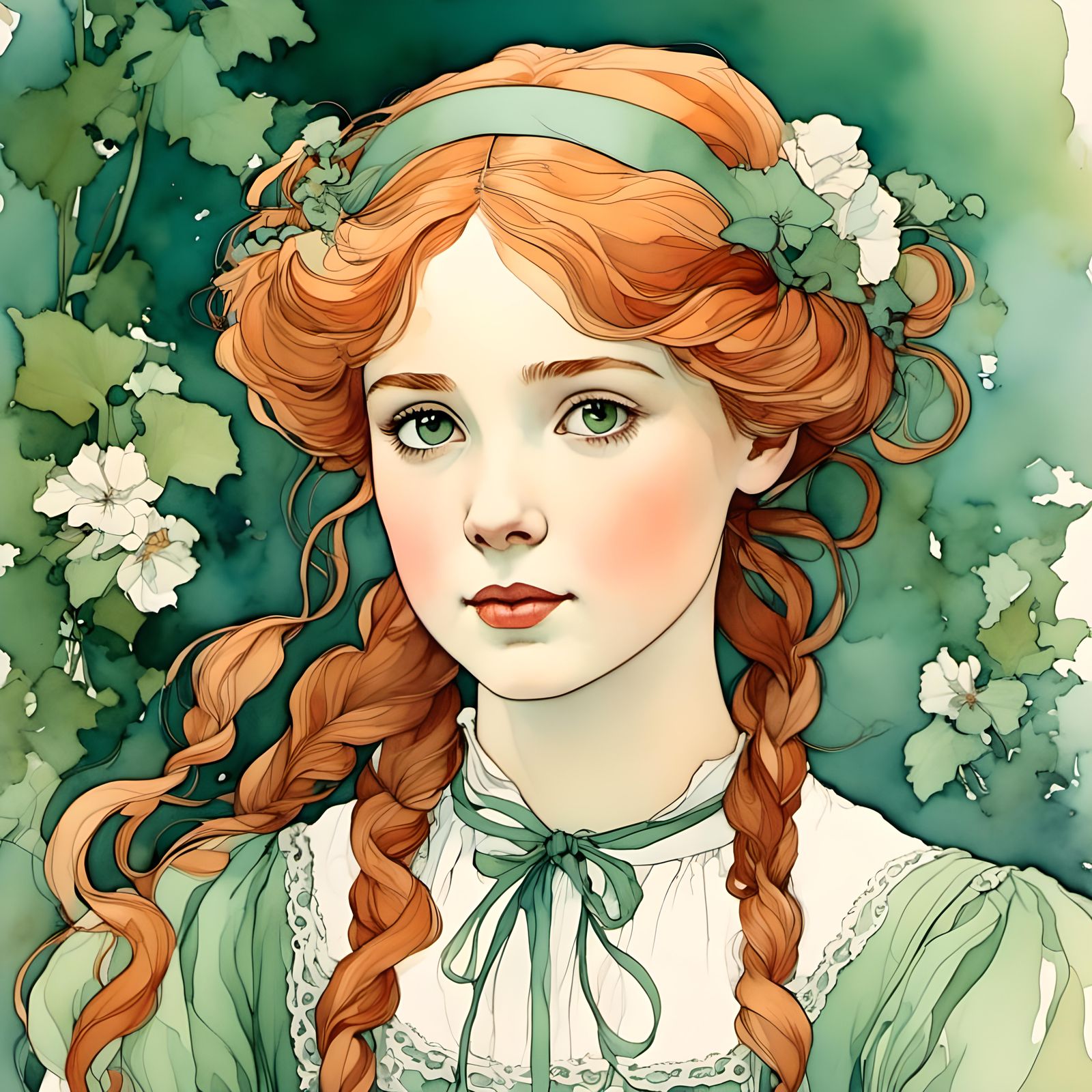 Anne Shirley in Art Nouveau Style