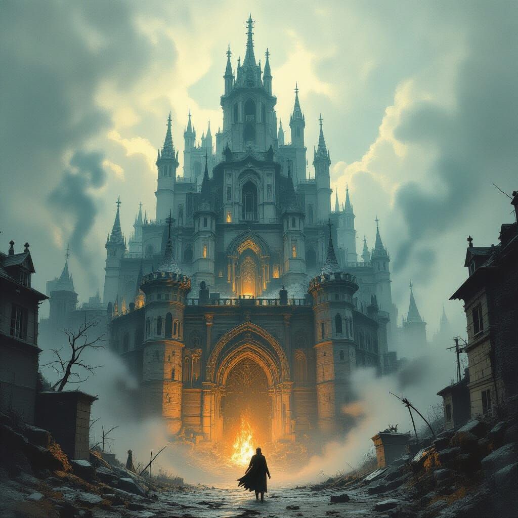 Lost City Horror in Gustave Doré Style