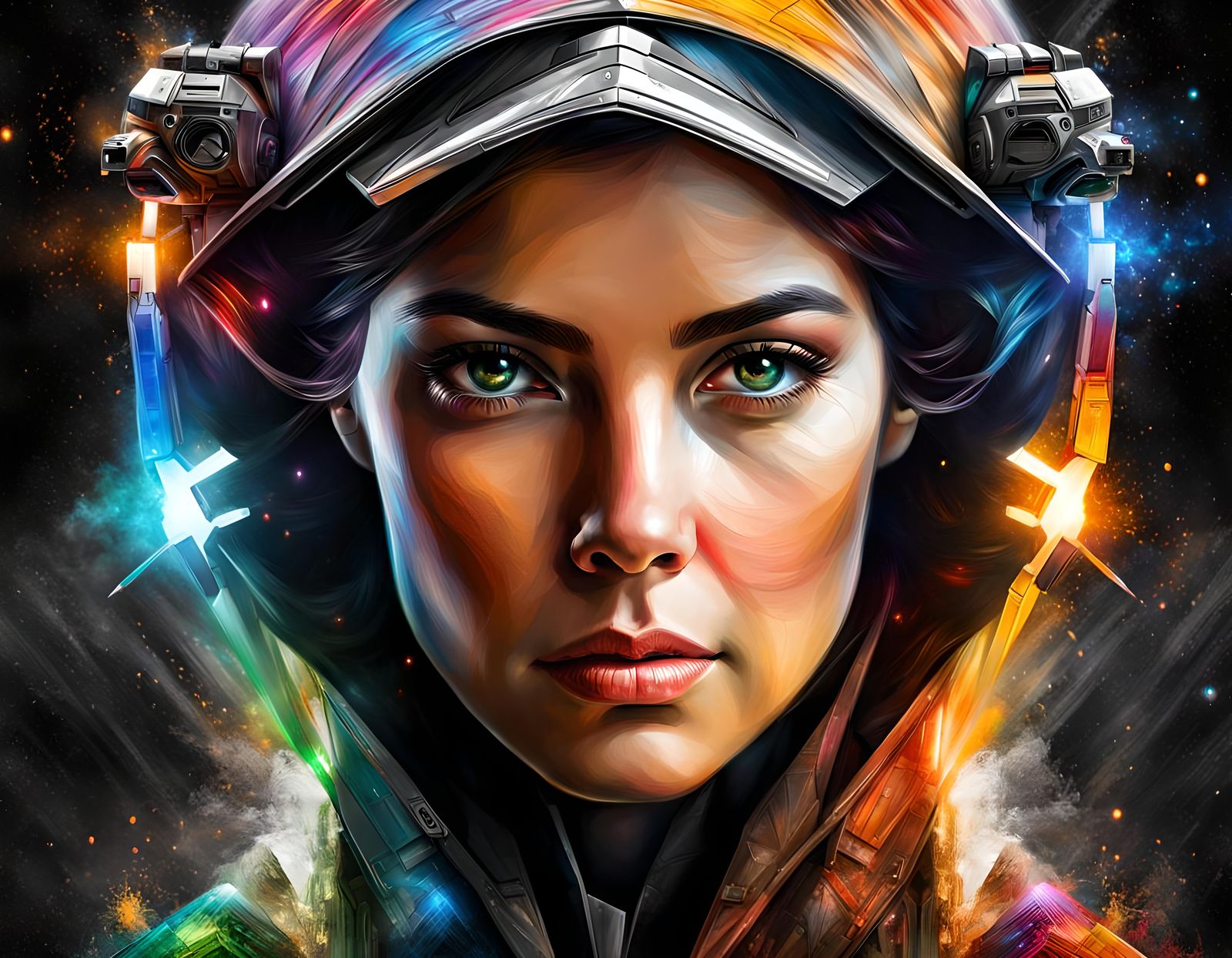 Epic Portrait of a Female Jedi, Hyperdetailed Painting