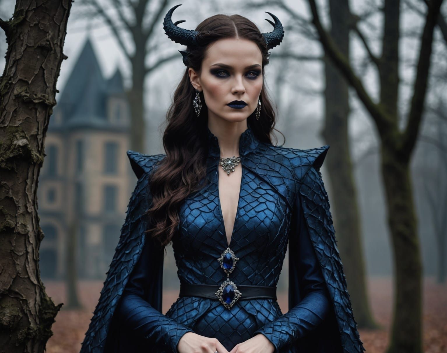 Sapphire Witch in Dragon Gown, Dior Style