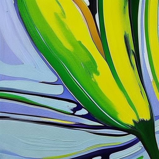 Abstract Banana with Complementary Colors