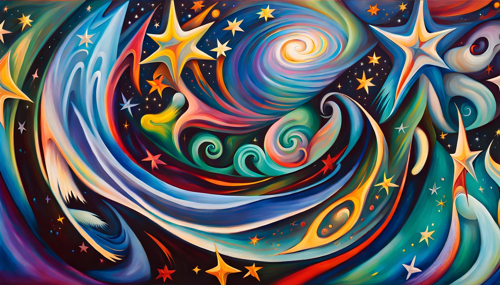 Iridescent Star Cluster Formation in Abstract Expressionism