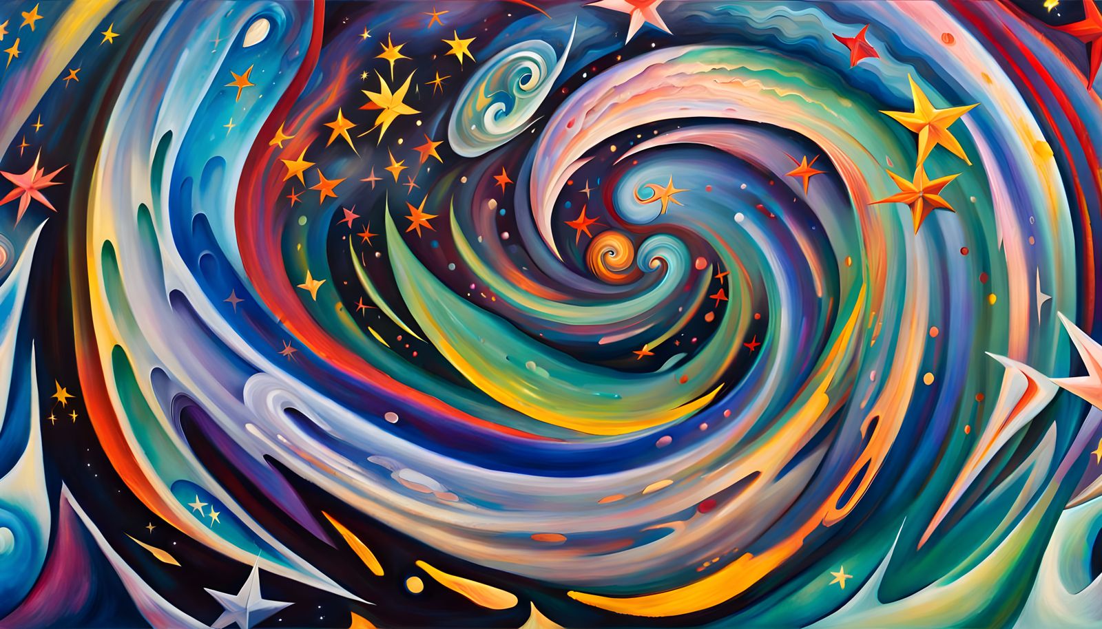 Iridescent Star Cluster Formation in Abstract Expressionism