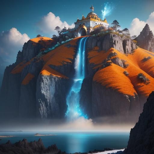 Extravagant Characters Travel Through Dreamscape Landscape