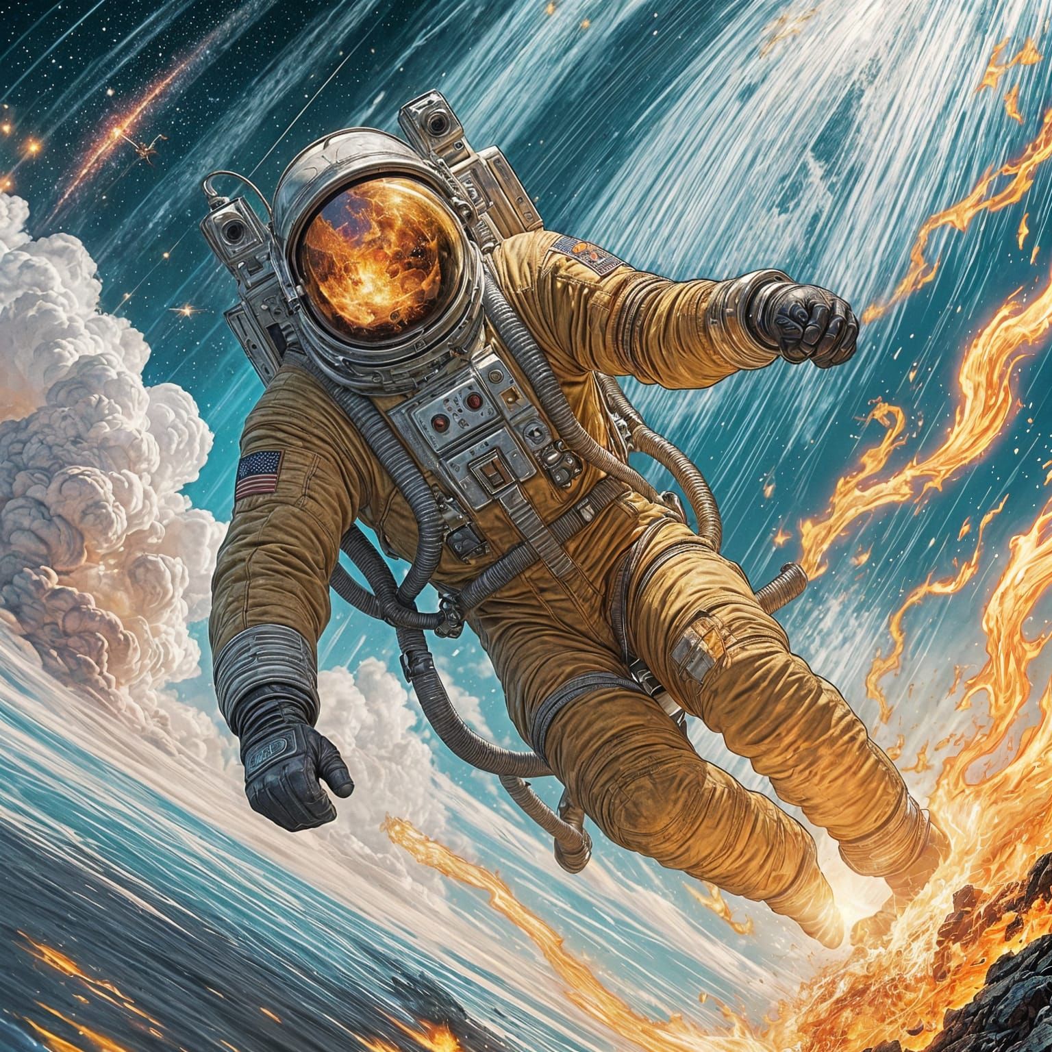 Astronaut Ablaze: Sci-Fi Comic Book Art