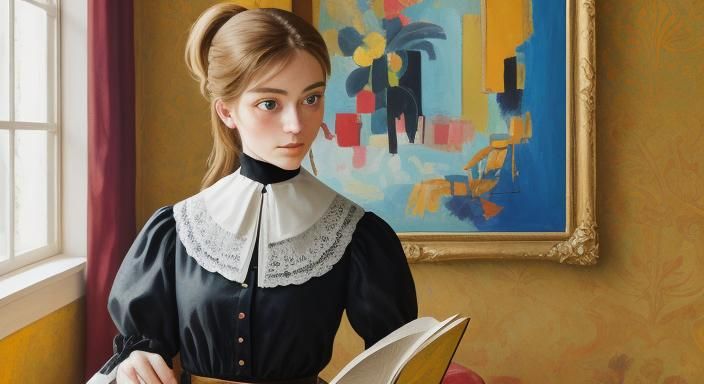 Whimsical Girl and Dollhouse Book: French Expressionism