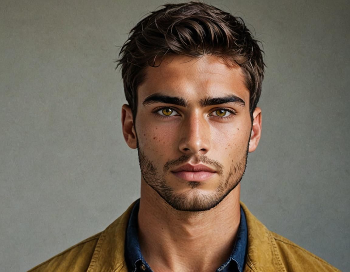 Striking Portrait of a Handsome Man with Heterochromia