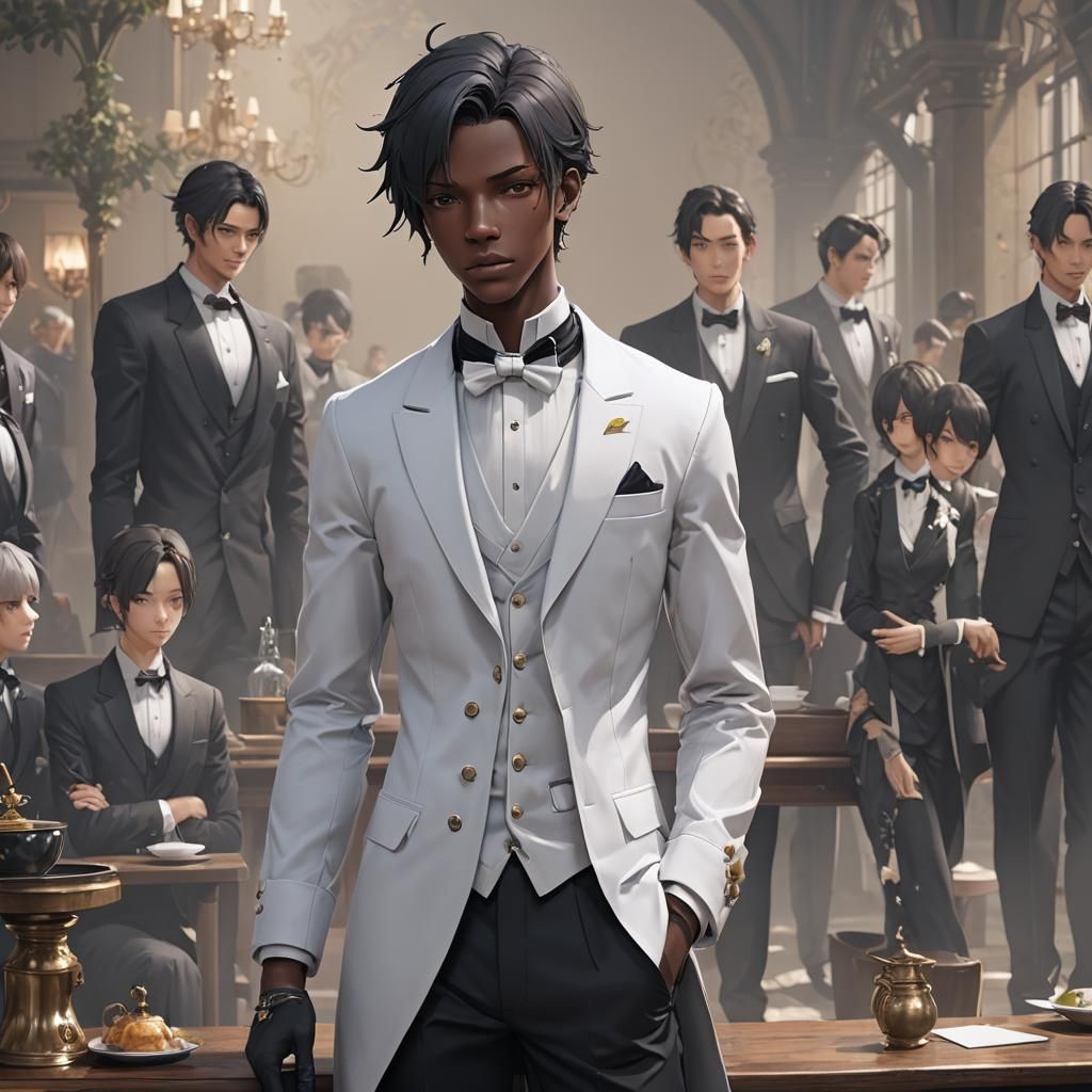 Anime Butler in Detailed 3D Style