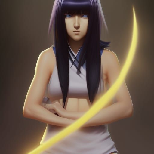 Hinata Hyuga Byakugan Activation, Hyper-Detailed Art