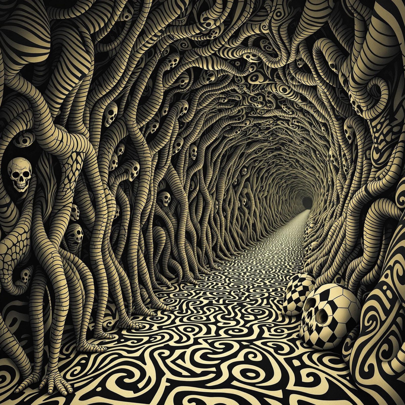 Surreal Octogenarians in Fractal Dreamscape