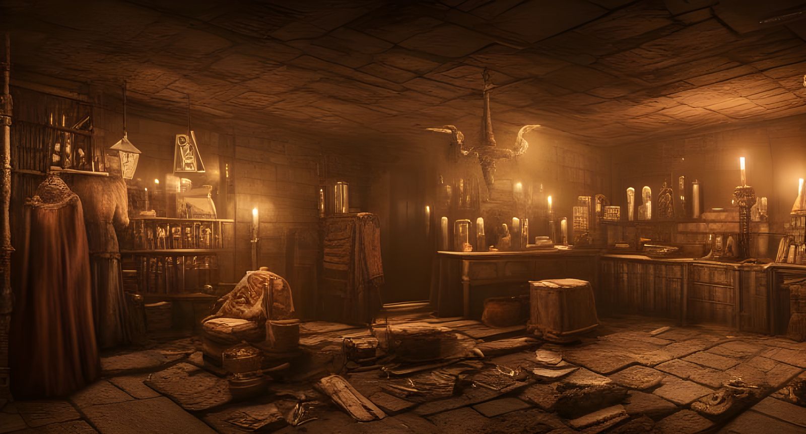 Dark Post-Apocalyptic Medieval Magic Shop in Unreal Engine 5