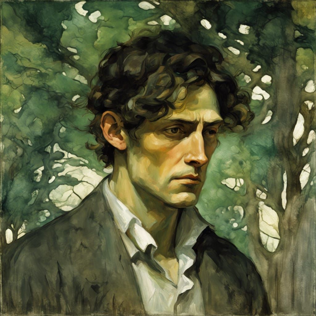 Mysterious Figure Lost in a Haunting Forest