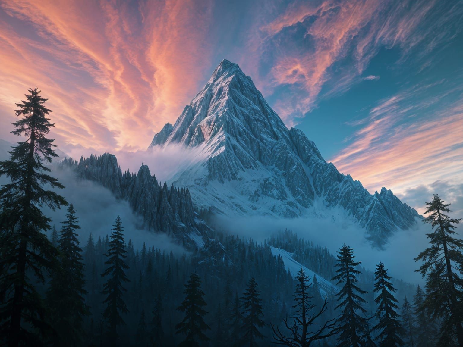 Surreal Troll Mountain Landscape in Unreal Engine 5 Style