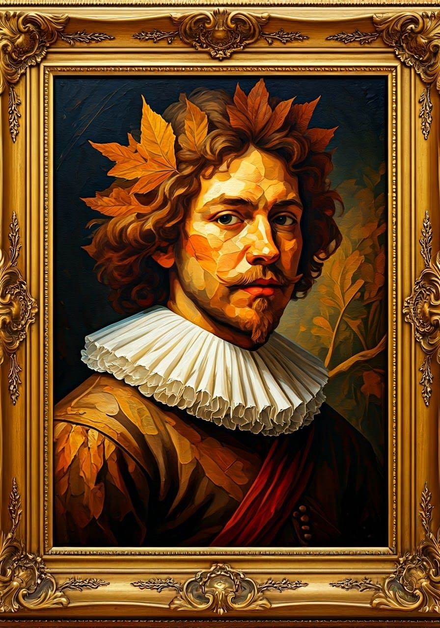 Vibrant Autumnal Portrait in Baroque Style