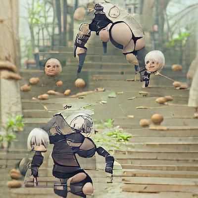 Android in Ruined Cityscape