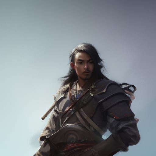 Samurai Warrior Portrait in RPG Fantasy Style