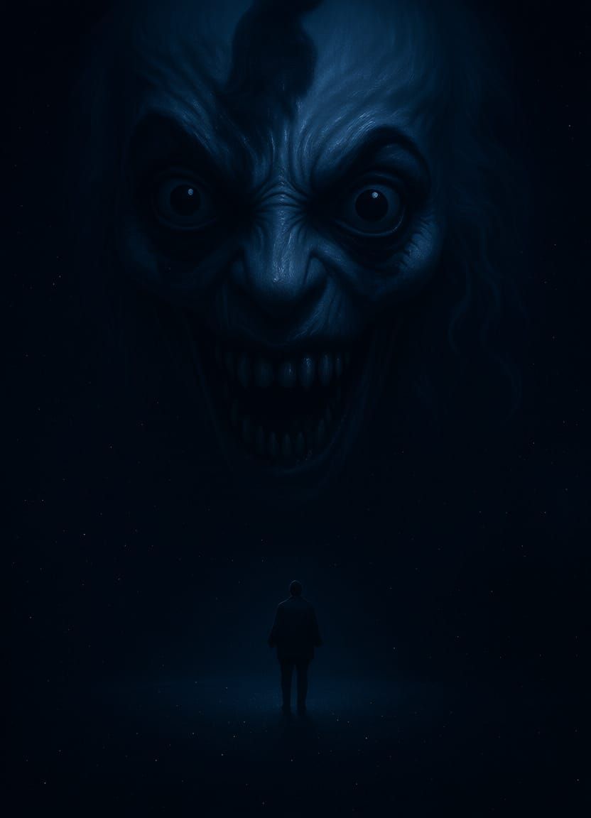 Man Confronts Cosmic Horror in Surreal Void