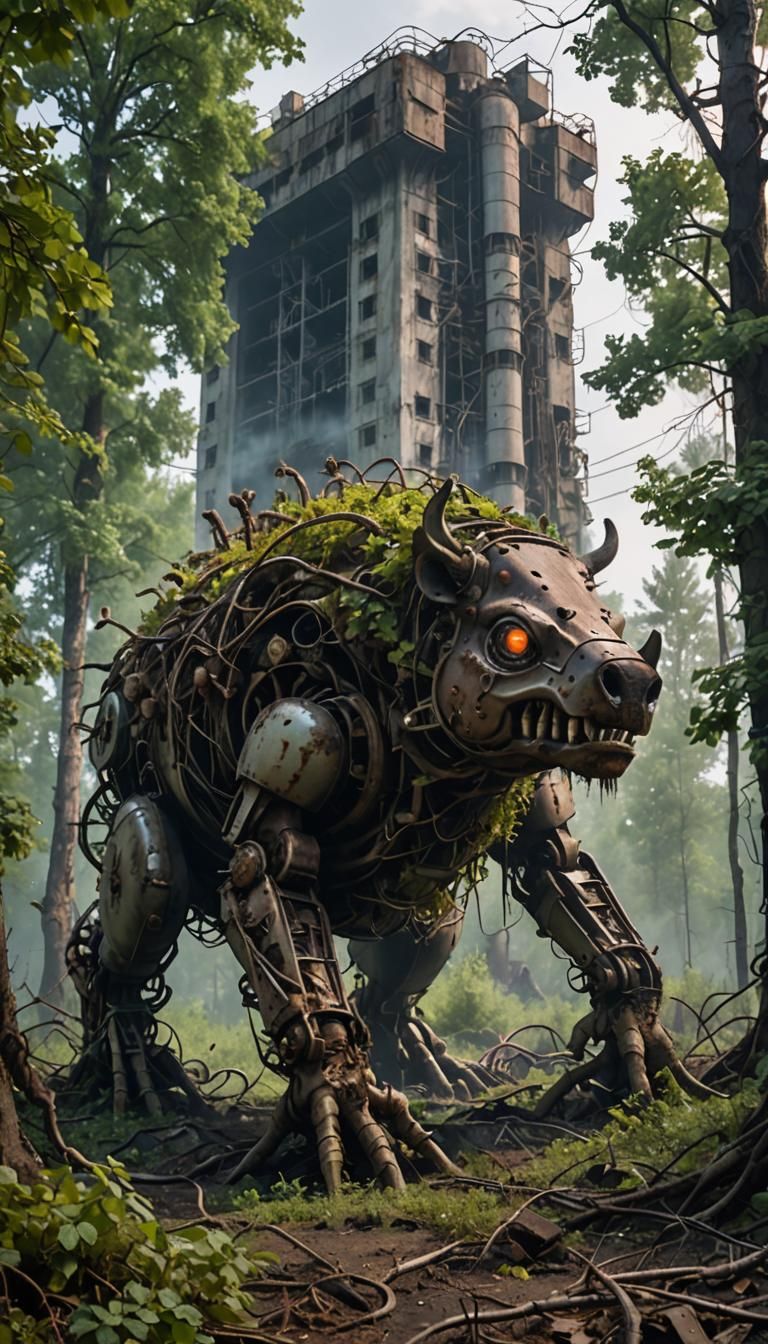 Wild growth in Chernobyl of plants and strange mutated anima...