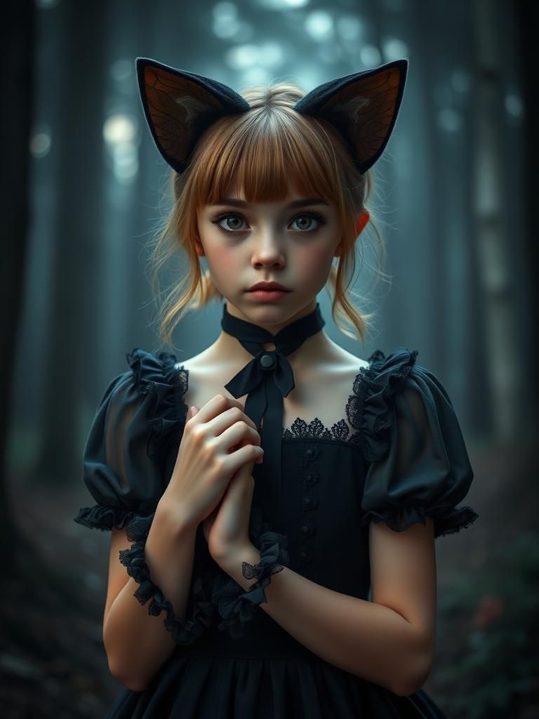 Emma Myers as Kawaii Catgirl in Forest