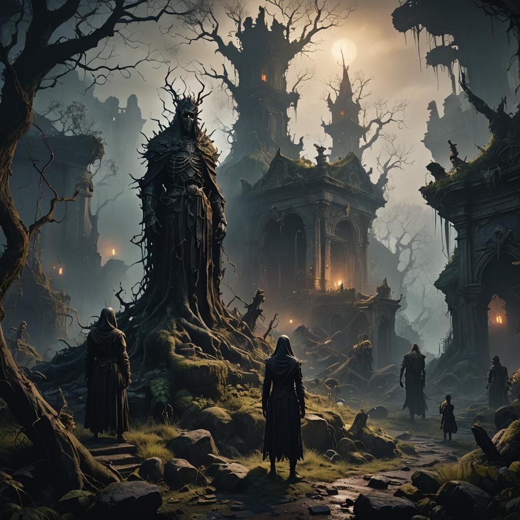 Macabre Figures Emerge in Dark Fantasy Realm