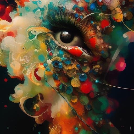 Explosive Adorable Storm: Maximalist Ink Splatter Poster Art