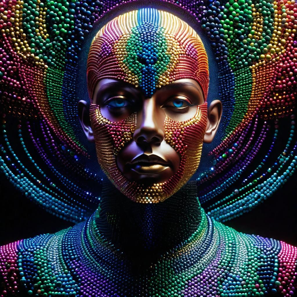 Marbled Metallic Humanoid in Detailed Matte Painting