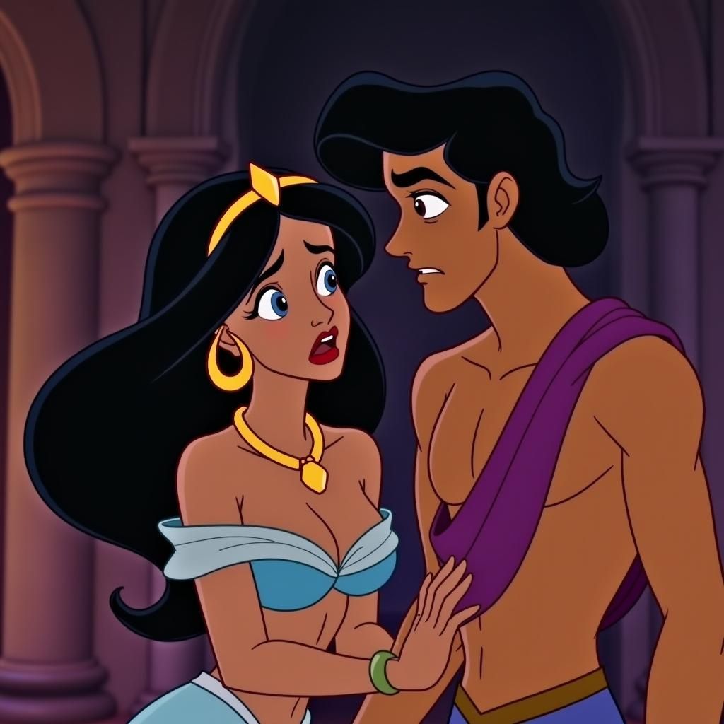 Shocked Jasmine Discovers Aladdin's Secret