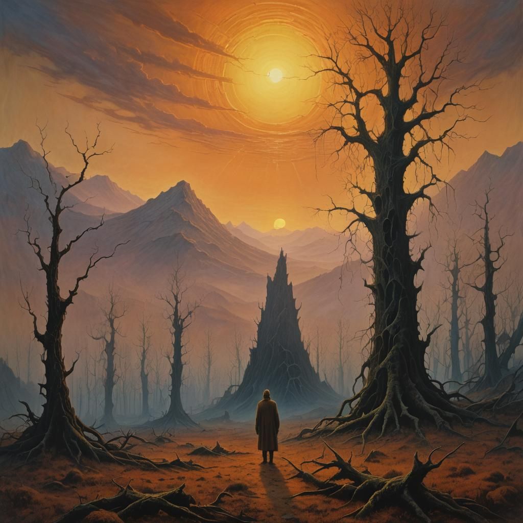 Surreal Forest Landscape in Visionary Painting Style