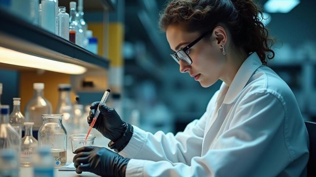 Chemist Experimenting with Flask in Hyperrealistic Style