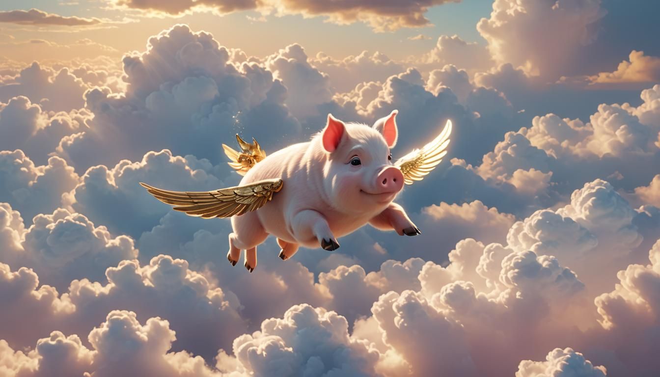 Flying Pig in Pixar-Style Animation