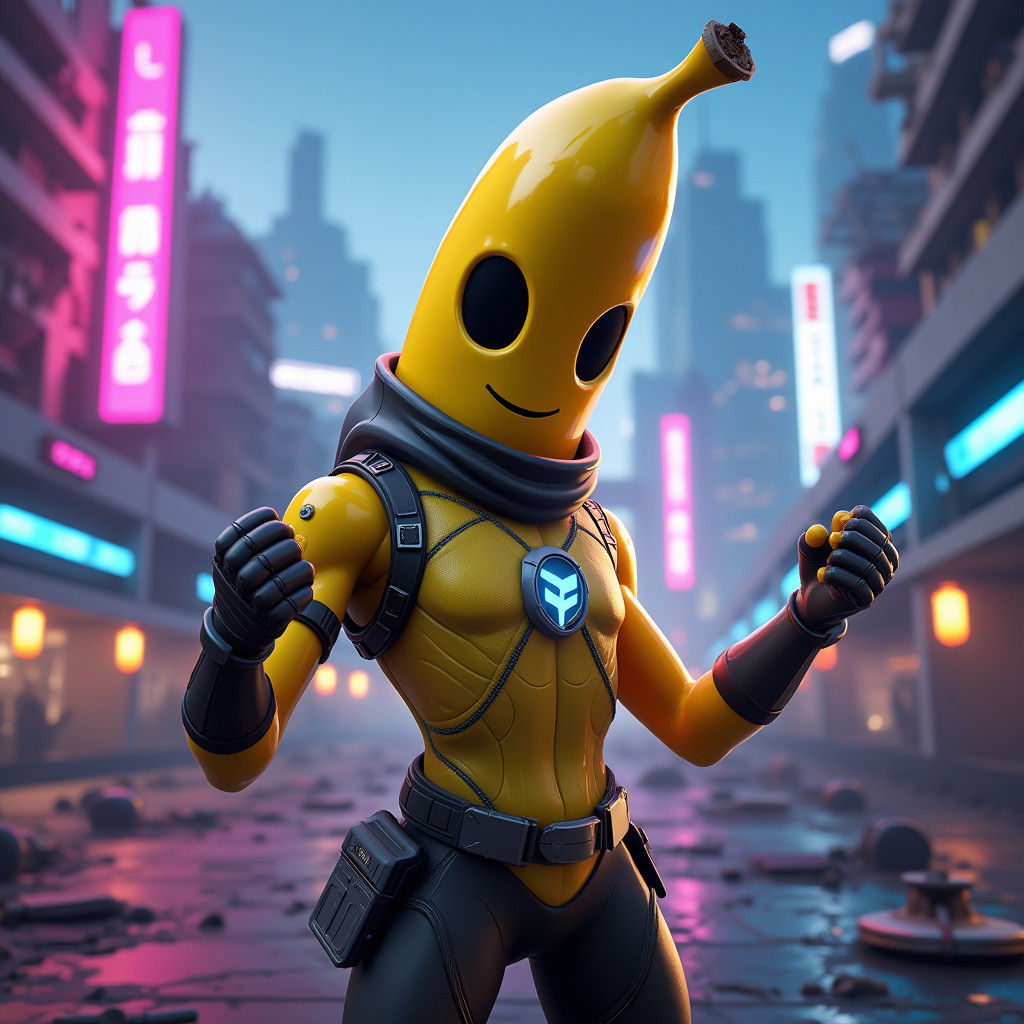 Fortnite's Peely Banana in Futuristic Arena