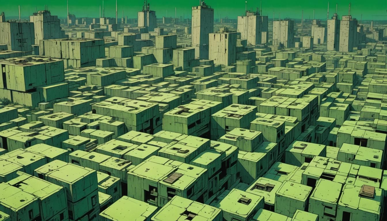 Blocky Astro Futurism in Comic Book Art Style